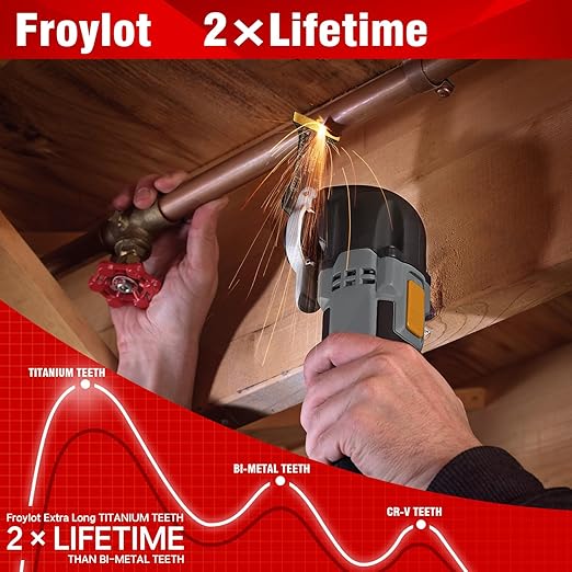 49pcs Titanium Oscillating Tool Blades High-Carbon Steel Multitool Blades, Universal Vibrating Multi Tool Blades Kits for Metal Wood Cutting, Fit Dewalt Bosch Milwaukee Ryobi Rockwell Fein Makita