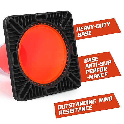 Traffic Safety Cone 18 Inches, with Reflex Collars of Parking Lots, Lane Road Traffic Control Construction Driving Safety Cone 12 Pack