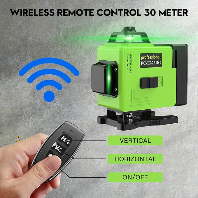 Laser Level with tripod 16 Lines Self Leveling, 4x360° 4D Green Beam Cross Line Lazer Level with 2 Batteries,Horizontal/Vertical Line Laser Remote Control for Tiling Floor Construction Picture Hanging