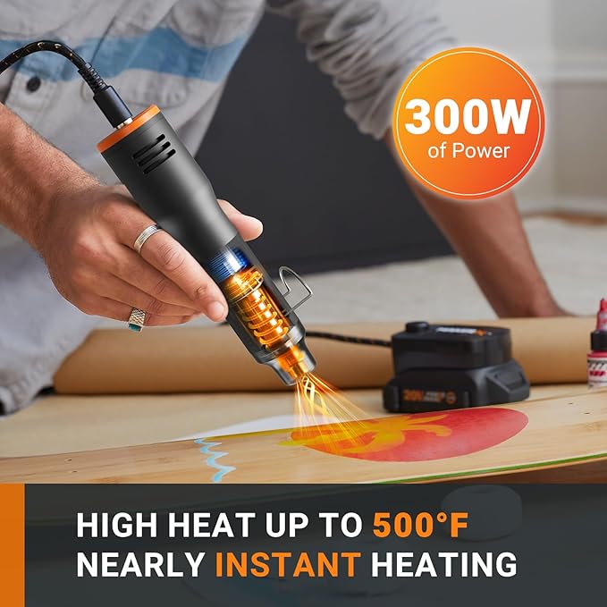 Crafting Tool Combo Kit - Portable Rotary Tool, Heat Gun for Sanding, Carving, Drilling, Engraving, 20V Power Share Battery and 42-Piece Accessories Included