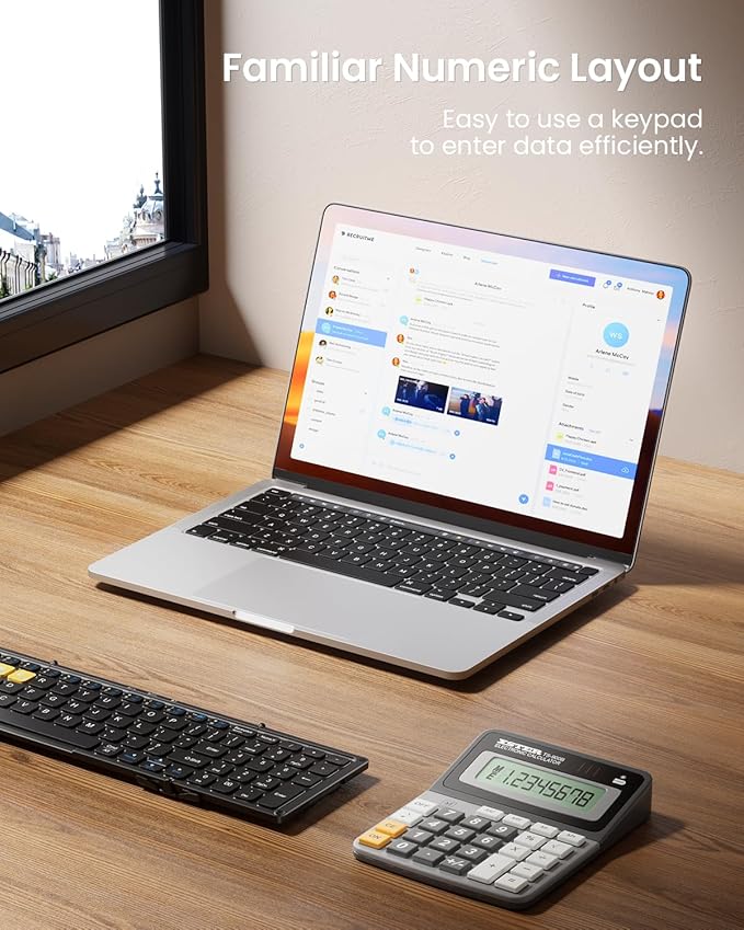 Foldable Bluetooth Keyboard, Folding Portable Wireless Keyboard with Numeric Keypad, Pocket Travel Keyyboard for MacOS Android Windows iOS, Sync Up to 3 Devices (BT5.1 x 3)