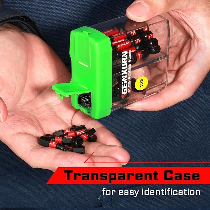 Impact #25 Torx Screwdriver Bits Set,43 Pcs Magnetic1"/2" T25 S2 Steel Driver Bits with Storage Colorful Box
