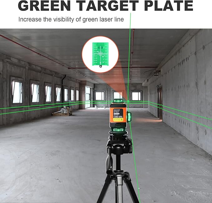 4x360° Laser Level 360 Self Leveling, 16 Line Laser Leveler for Construction Floor Tiling and Ceiling Rechargeable Green Beam 4D Plane Magnetic Bracket Included, K4-360G