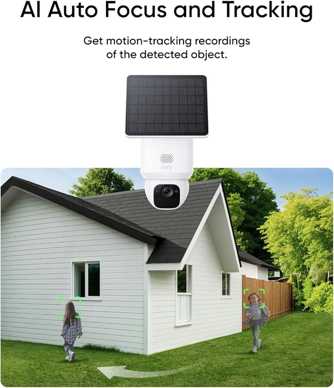 eufy Security SoloCam E30, 2 Pack, Security Cameras Wireless Outdoor, Solar Camera Outdoor Wireless, 360° Pan, AI Tracking, 2K Clarity, No Monthly Fee, Supports Only 2.4GHz