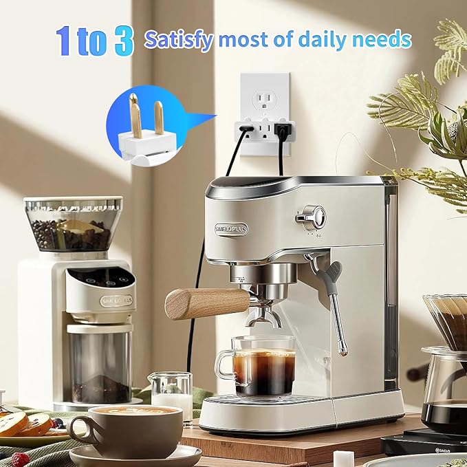 Multi Plug Wall Outlet - 3 Way Outlet Extender & Surge Protector | Electrical Outlet Splitter with 3 Plugs, Portable Power Adapter for Home, Office, Dorm Essentials