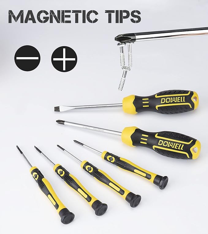 DOWELL Tool Set, Auto Repair Household Tool Kit with Socket, Wrench, Screwdriver, Bits Set and Plastic Toolbox Storage Case, HYT128 (128 Pieces)