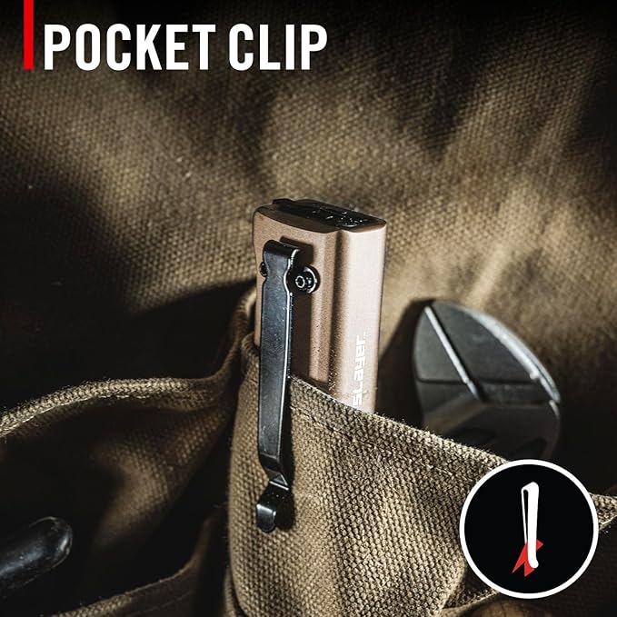 Coast Slayer 1150 Lumen USB-C Rechargeable LED Flashlight with Spot/Flood, Memory Mode and Pocket Clip, Dune