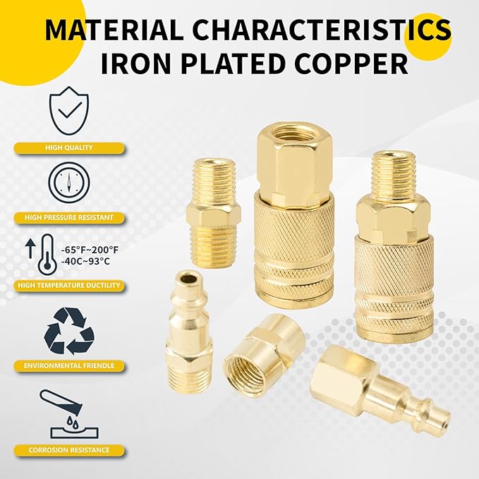 Air Coupler & Plug Kit,55 Pcs 1/4" NPT Air Tool Fittings Set,Quick Connect Air Hose Fittings Air Compressor Accessories