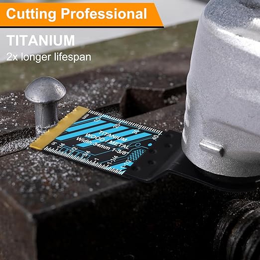 PECHAM Oscillating Tool Blade, 34PCS Universal Wood Metal Oscillating Multitool Quick Release Saw Blades Fit Porter Cable Black & Decker Rockwell Ridgid Ryobi Milwaukee DeWalt Chicago Craftsman