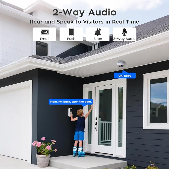 xmartO [AI Tracking Dome CAM 2K HD Metal Dome PTZ Wireless Security Camera with Automatic Tracking, 2-Way Audio and Night Vision (Standalone WiFi Camera, Works with WiFi Router Only)