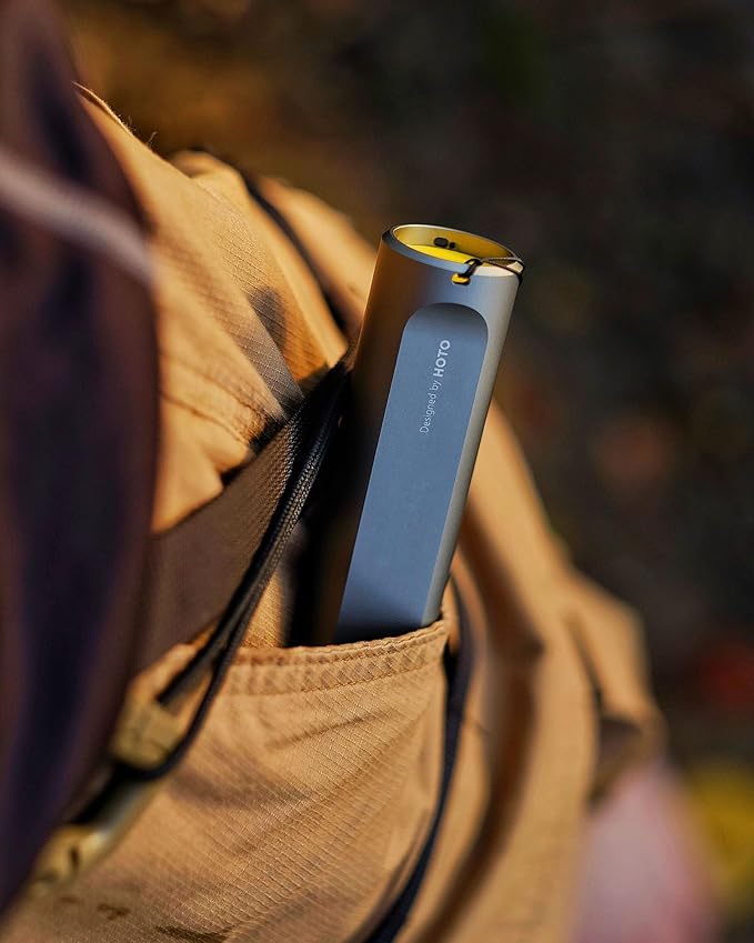 HOTO Flashlight Fit, LED Rechargeable, USB-C Charging, 3 Modes, Up to 24 Hours, 1500mAh, 280 Lumens, 656ft, IP55 Waterproof, Compact Flashlight Widely Used in Camping, Hiking, Emergency