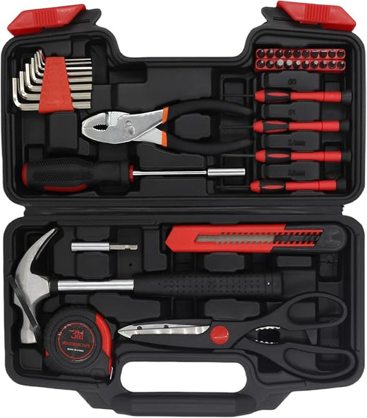 Basic Tool Kit for Home, Small Tool Set of 39, Mini Home Tool Kit with Tool Box, Starter Toolkit for Men Women, House Warming Gifts New Home, Dorm Home Essentials