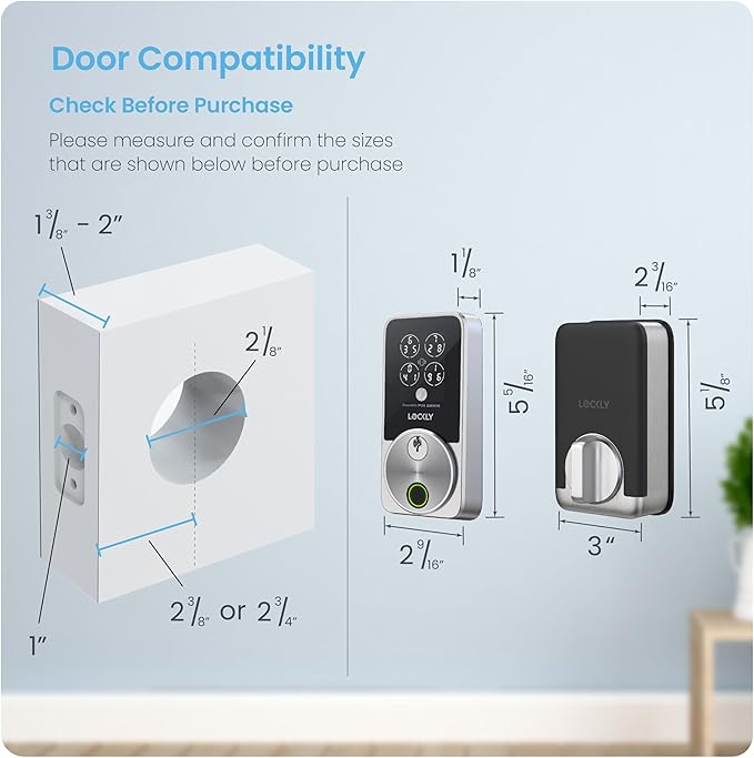 Lockly Secure Pro Zeno Series Smart Door Lock,Fingerprint Keyless Entry Door Lock for Front Door with Apple Home Key,Built-in Wi-Fi,Auto Lock, App Remote Control,IP65 Waterproof,Easy Installation