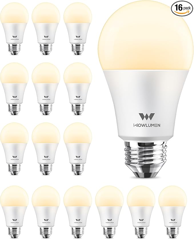 A19 LED Light Bulb,9W E26 Light Bulbs(60 Watt/80 Watt Equivalent),2700K Warm White,Non-Dimmable,800LM Standard Base for Bedroom, Kitchen, Living Room, Office,UL Listed,16 Packs