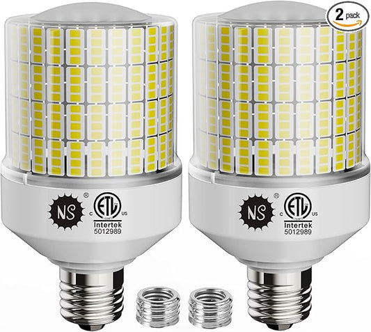 700W Equivalent 10500LM Corn Bulbs (1-Set) - 90% Energy Saving, IP65 Waterproof, E26/E39, 70W 3000K Warm, Warehouse High Bay Lights, ETL/FCC/ROHS/CE Certified, Not Dimmable