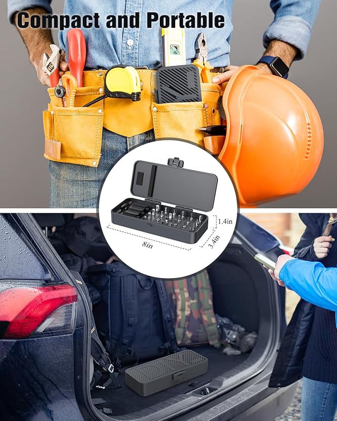 24 in 1 Magnetic Screwdriver Set, DIY Ratchet Mini Screwdriver Set, Multi Bit Magnetic Drive Set with Detachable Ratchet Handle, Precision Repair Tool Kit for PC Furniture Bicycles