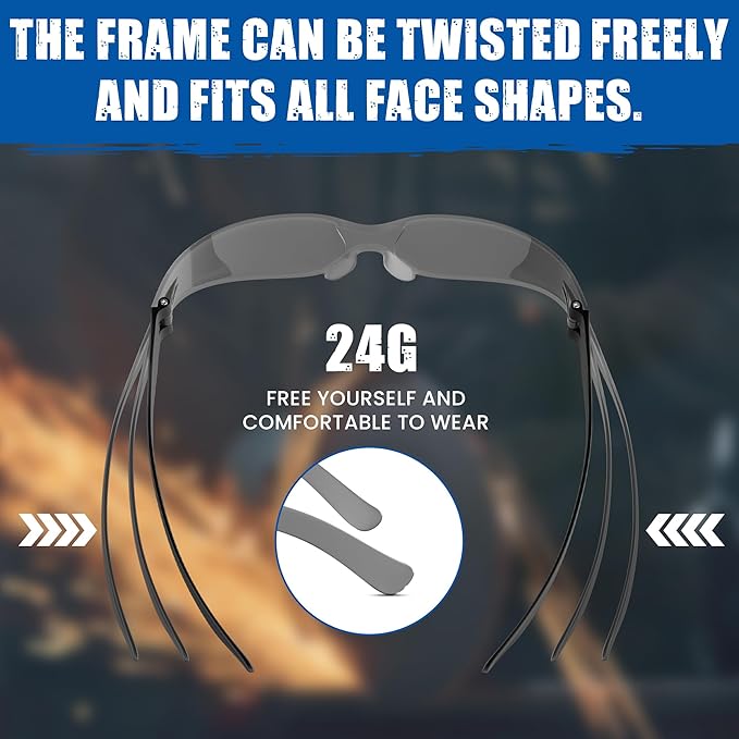 Work Safety Glasses For Men | Ansi Z87 Certified Safety Goggles For Shooting Range | Anti-Scratch Outdoor Glass