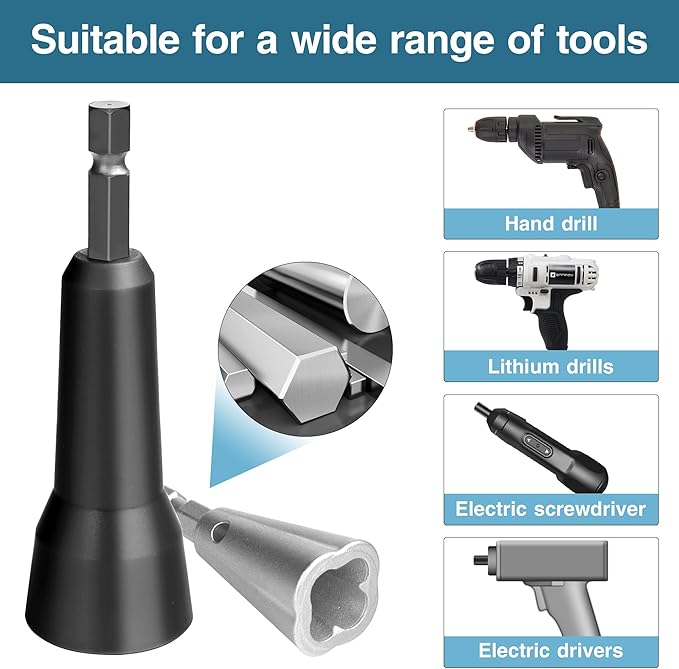 Wire Nut Twister and Twisting Tool - 1/4" Chuck, Spin Twist Wire Connector Socket,Wire Stripping and Twisting Tool,Wire Nut Twiter for Drill