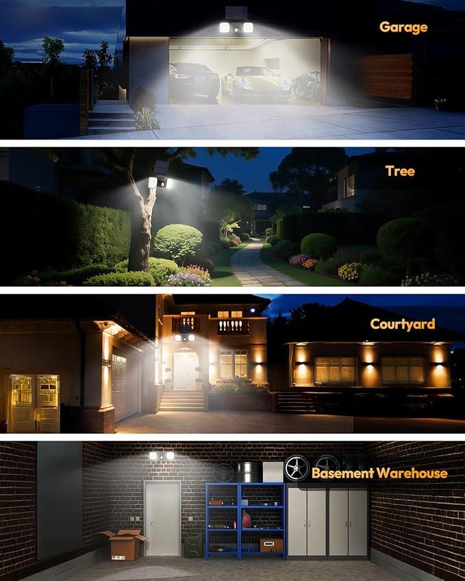 Ultra-Long Battery Life Solar Motion Lights Outdoor, USB & Solar Charging, Rechargeable Battery Operated Lights 3–5 Months Endurance, Perfect for Winter & Rainy Days, Yard, Patio, Backyard (1 Pack)