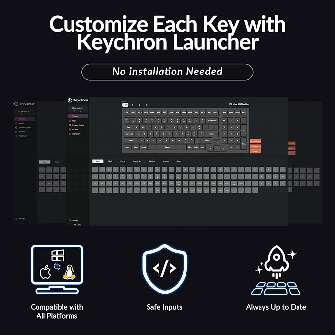 Keychron K4 Max Wireless/Wired Mechanical Keyboard, 96% Layout QMK 2.4 GHz Bluetooth Connection, Non-Shine Through PBT Keycaps White Backlit Compatible with Mac Windows Linux