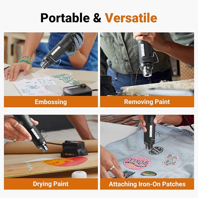 Crafting Tool Combo Kit - Portable Rotary Tool, Heat Gun for Sanding, Carving, Drilling, Engraving, 20V Power Share Battery and 42-Piece Accessories Included