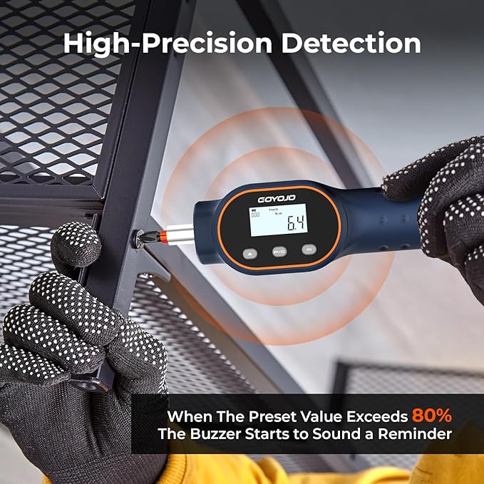 Digital Torque Screwdriver 1.77–17.7 in-lbs, with Strong Magnetic Bits, Buzzer, 999 Data Storage, 1/4" Drive Adjustable Torque Wrench Screwdriver Set for Gunsmithing, Electrician, Repairs and Mounting