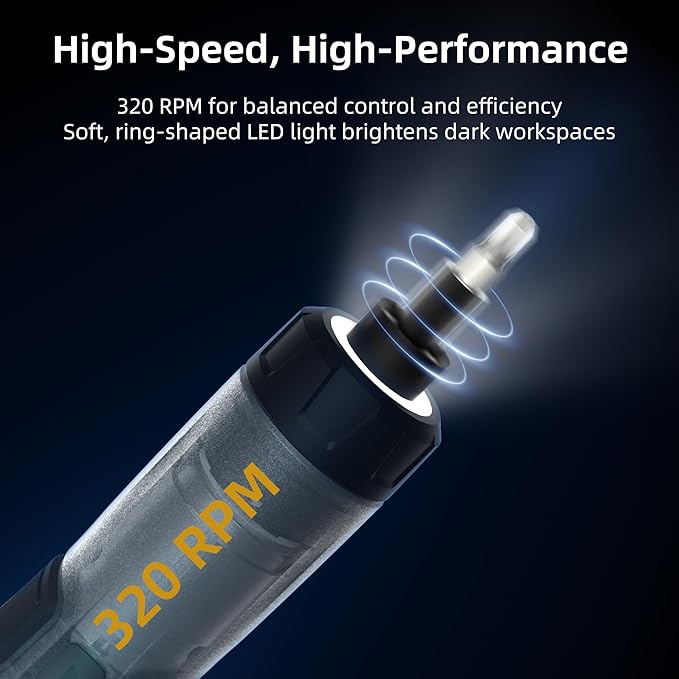 Electric Screwdriver Kit,iFu Power Screwdriver Cordless Rechargeable with LED Light & 12 Magnetic Bits, Electric Screwdriver Set for Daily Furniture Repair, Mounting