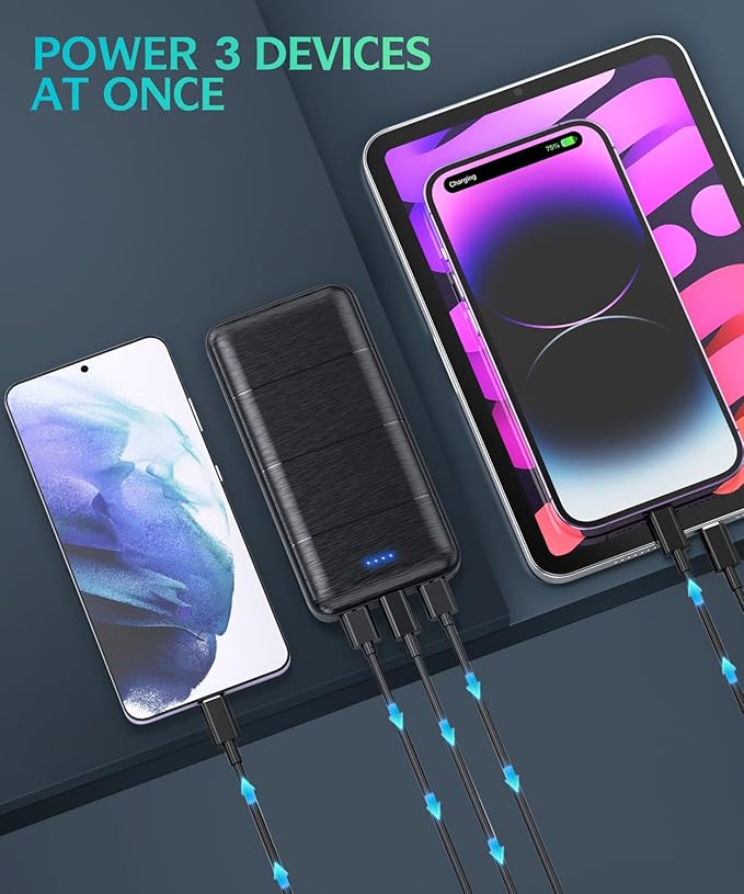 Portable-Charger-Power-Bank - 2 Pack 15000mAh Dual USB Power Bank Output 5V3.1A Fast Charging Portable Charger Compatible with Smartphones and All USB Devices