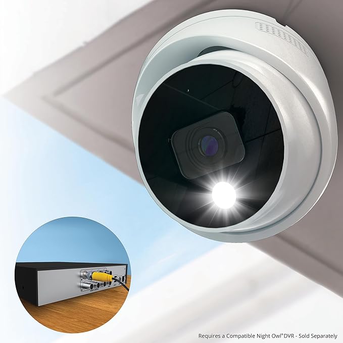 Night Owl 2-Way Audio 12 Channel DVR Video Home Security Camera System with (4) Wired 2K HD Indoor/Outdoor Deterrence Dome Cameras and 2TB Hard Drive (Add up to 4 Wi-Fi Cameras) (4 Camera)