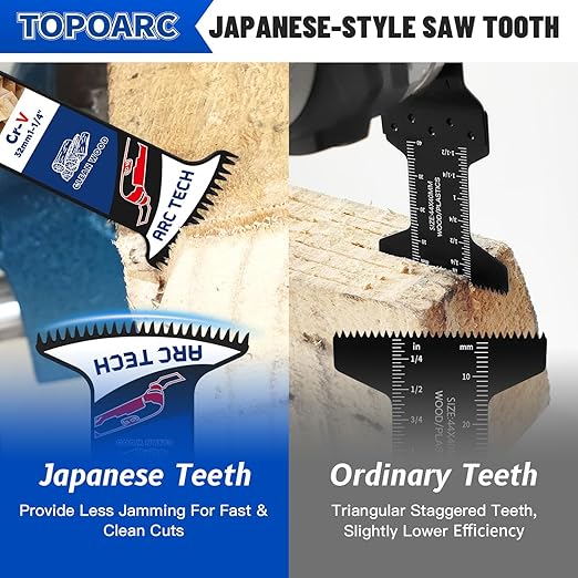 28 PCS Oscillating Saw Blades Quick Release Saw Blades Titanium Multitool Blades for Cutting Wood Plastics Metal, Oscillating Tool Blades Kits Compatible with Dewalt, Bosch, Milwaukee