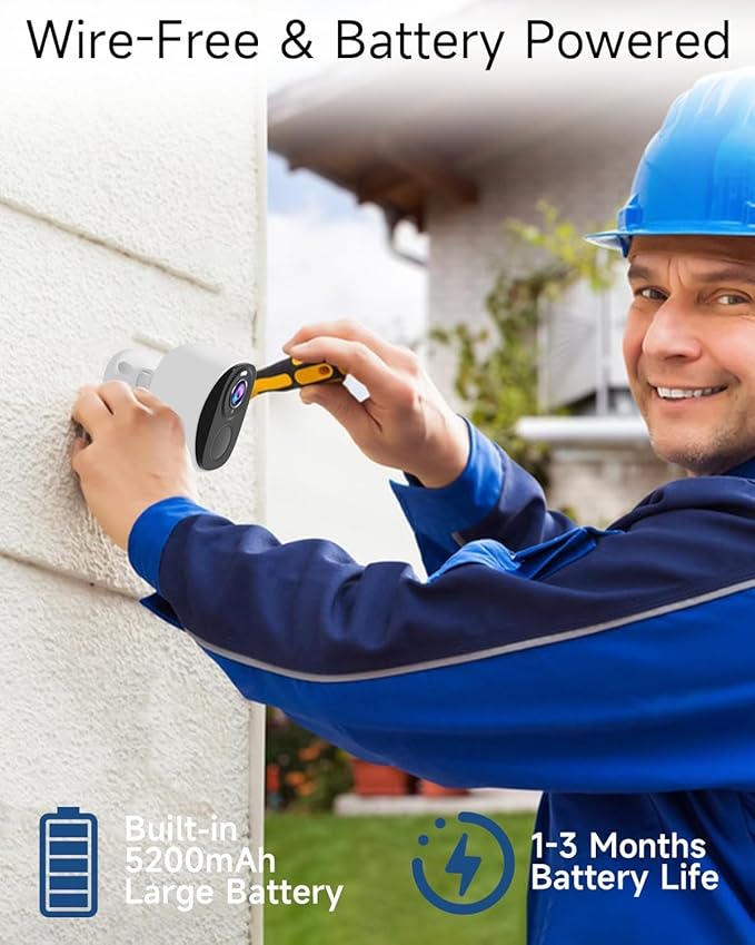 Upgraded 5G/2.4G WiFi Security Cameras Wireless Outdoor,2K Battery Powered Home Indoor Camera with AI Motion Detection, Siren,Color Night Vision, 2-Way Talk, IP65, Works/Alexa, Cloud/SD