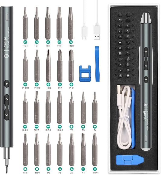 ORIA Electric Screwdriver, 28 in 1 Mini Precision Screwdriver Set, Rechargeable Repair Tools Kit, with Type-C Charging for Smartphones,Toys, PC
