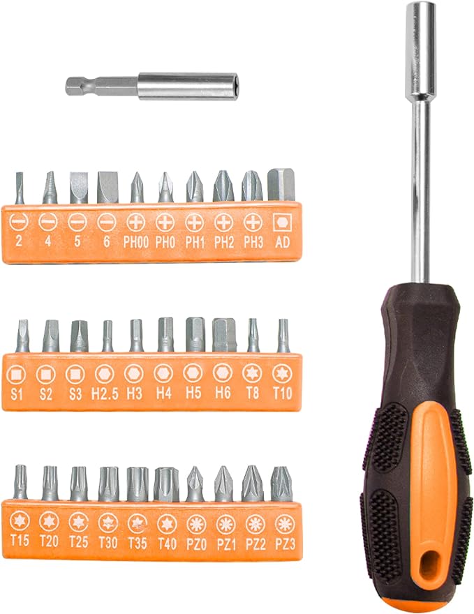 CARTMAN 126-Piece Home Tool Set Kit, Basic Household Hand Tools with Storage Case, Orange