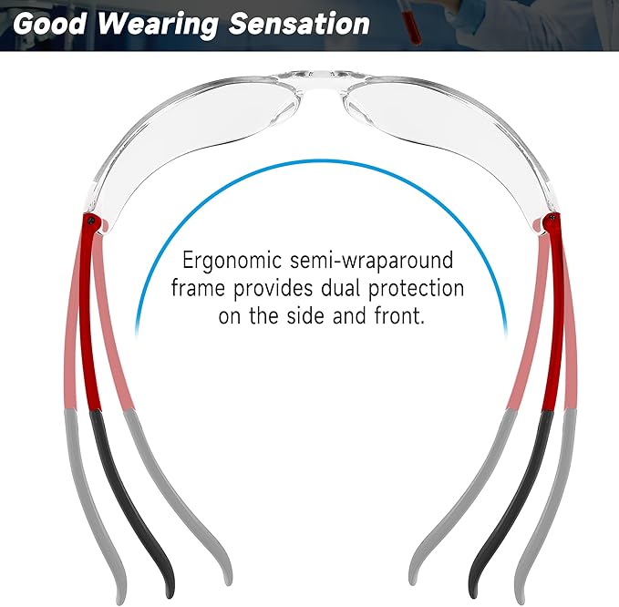 Safety Glasses for Men Women ANSI Z87.1 Safety Glasses Bulk Protective Eyewear Scratch-Resistant