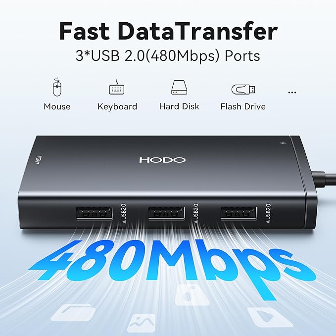 USB C Docking Station Dual Monitor Adapter for Dell HP, Laptop Docking Station 3 Monitors Quadruple Display USB C Hub Dongle to 4K HDMI+DisplayPort+VGA,3 USB2.0,100W PD, 8 in 1 Thunderbolt Dock