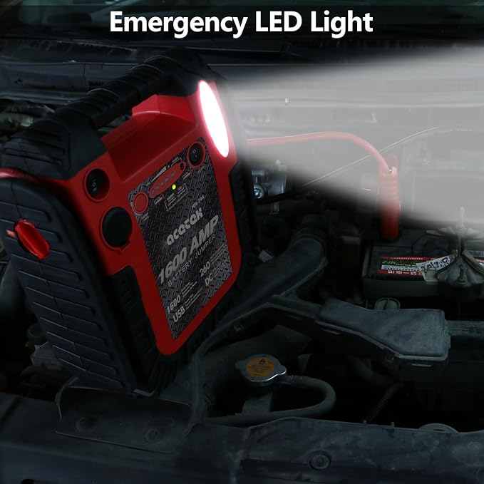 1800 Amp Jump Starter with Air Compressor, acetek Car Battery Jump Starter 260 PSI Tire Inflator, 20000mAh 12V Auto Lead-Acid Battery Booster (Up to 6L Gas or 6L Diesel Engine) with LED Light & USB