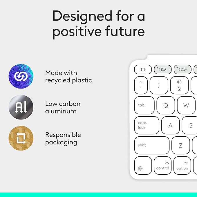 Logitech Keys-to-GO 2 Portable Wireless iPad Keyboard with Built-in Cover, Slim and Compact Bluetooth Keyboard for iPad, iPhone, Mac, and Apple TV, Easily Switch with Devices - Pale Grey
