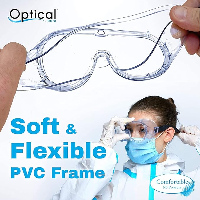 Safety Goggles FDA Registered Anti-Fog Fits Over Glasses Scratch Resistant Lab Science Chemistry Work Nurse