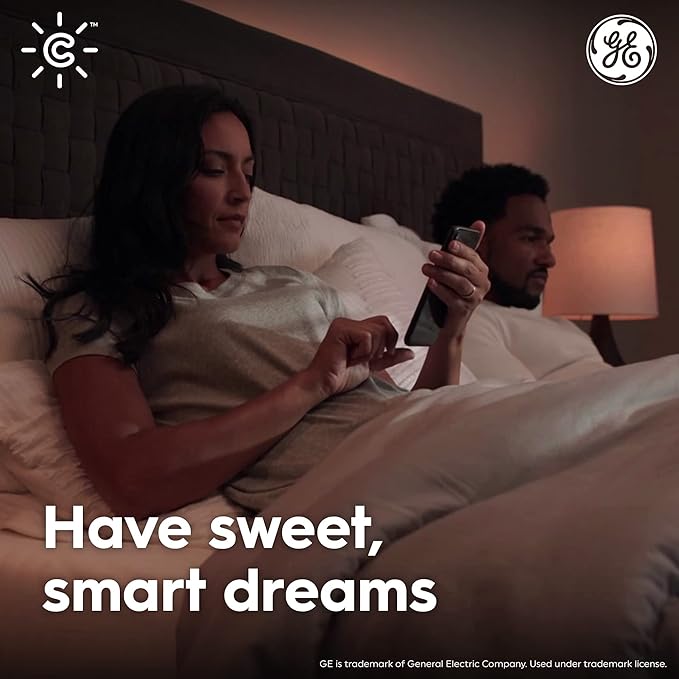 GE CYNC Smart LED Light Bulbs, A19 Medium Base, Soft White, 60W Equivalent, Bluetooth and WiFi Light Bulbs, Works with Alexa and Google Home, Dimmable, 4 Pack