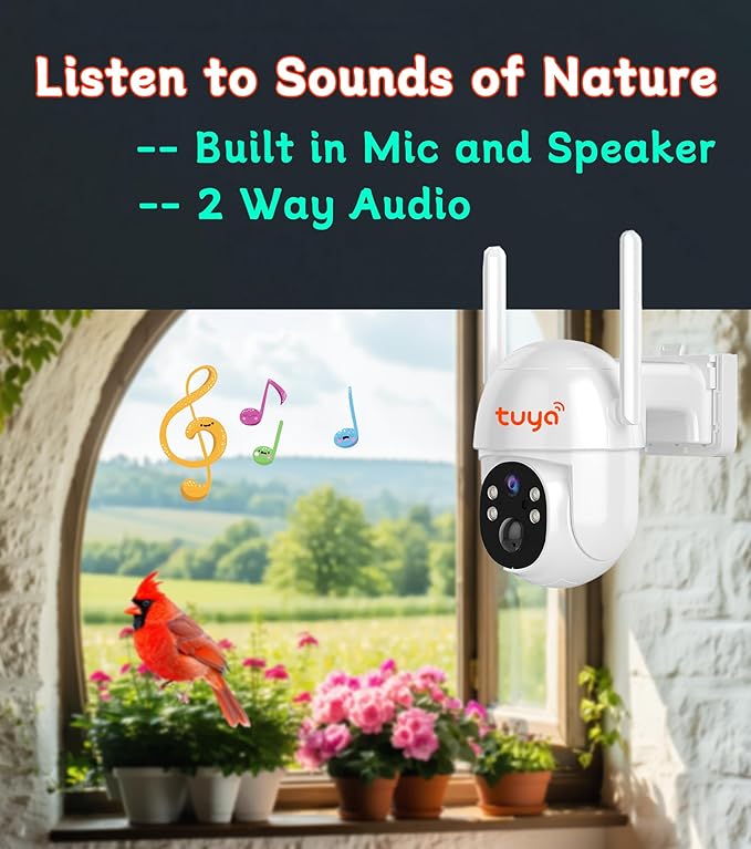 4G LTE Cellular Solar Powered 2K Security Camera Outdoor, 720 day Unlimited Data, No WiFi Battery Cam, Built in SIM Card, PIR Motion Sensor, 360° Live Surveillance, 2-Way Talk, Color Night Vision IP65