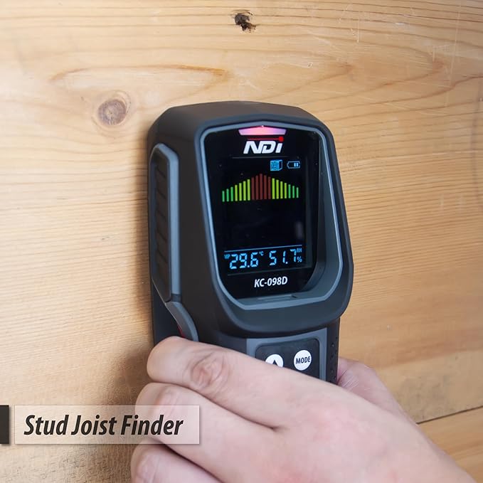 NDI 5‑in‑1 Stud Finder Wall Scanner with Laser Liner – Precise Stud, Metal, Pipe & Live Wire Detection + Moisture Scan & Laser Guide