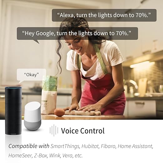 Minoston 800 Series Z-Wave Plug Dimmer Smart Plug-in Outlet, Built-in Repeater Range Extender, Z-Wave Hub Required, Compatible with Alexa, SmartThings, Z-BOX, Home Assistant (MP31ZD)