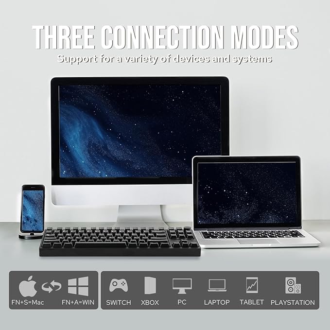 EPOMAKER P87 TKL Aluminum Wireless Gaming Keyboard, QMK/VIA Programmable, 87% Bluetooth/2.4Ghz/USB-C, with CNC Metal Knob and RGB Backlight (Black, Wisteria Linear Switch)