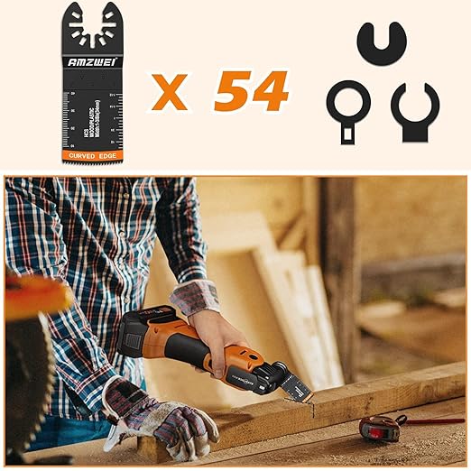 54 Pcs Wood Oscillating Multitool,Oscillating Tool Blades,Professional Universal Oscillating Saw Blades,Quick Release Saw Blades Fit Dewalt Ryobi Milwaukee Rockwell Fein