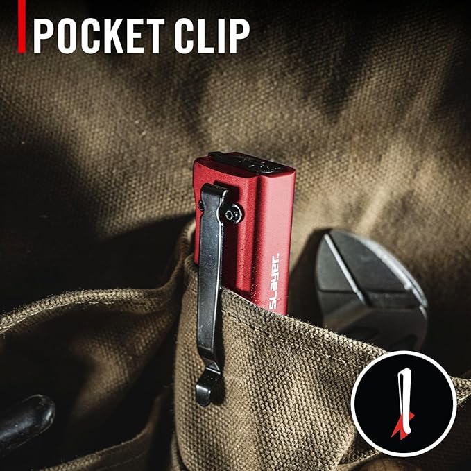 Coast Slayer 1150 Lumen USB-C Rechargeable LED Flashlight with Spot/Flood, Memory Mode and Pocket Clip, RED