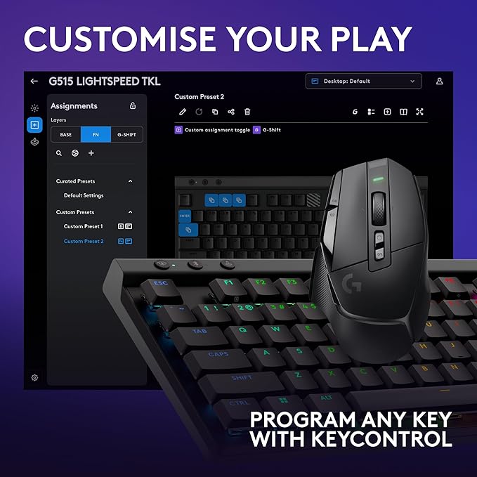Logitech G502 X LIGHTSPEED Wireless Gaming Mouse & G515 LIGHTSPEED TKL Wireless Gaming Keyboard, Fully Programmable RGB Low-Profile Keyboard & Mouse Combo PC/Mac - Black
