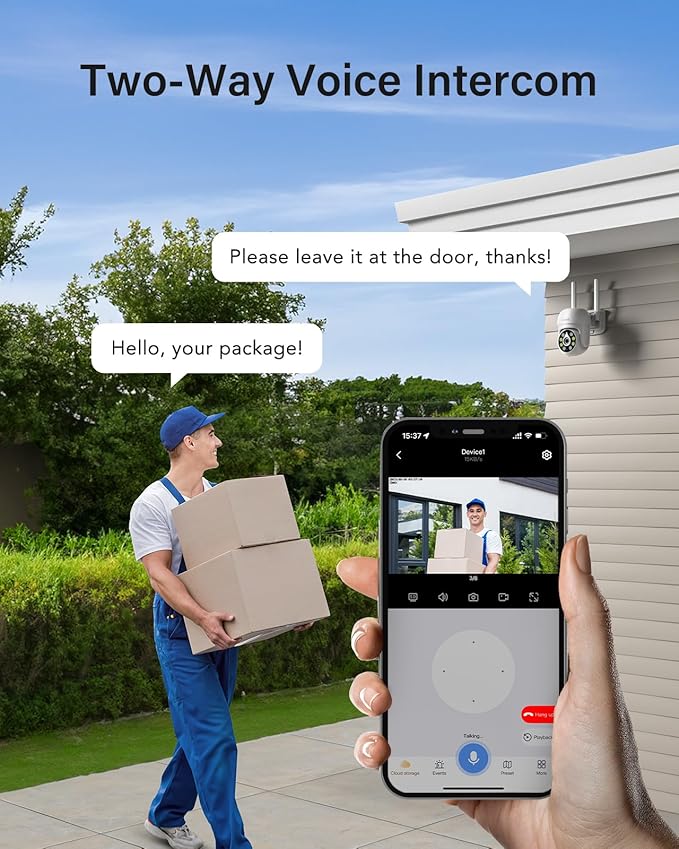 ANNKE Outdoor Wireless Camera, 360° Pan & Tilt, 5MP Camera for Home Security, Auto Tracking, 2 Way Audio, Human Detection, 8X Optical Zoom, PIR Detection, Night Vision, up to 128G, Alexa, IP66