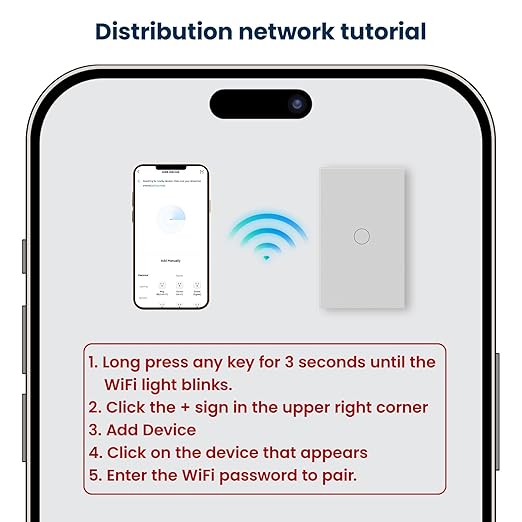 Smart Light Switch 3 Way Need Neutral Wire,FCC Certified,2.4GHz WiFi Switch Glass Panel APP Control Timer Work with Tuya/Smart Life,Alexa and Google Home,Grey 1 Gang