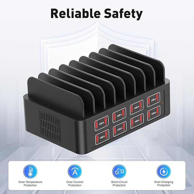 16 Port USB Charging Station, 150W USB a Charging Station - Supports iPhone iPad Android Phones, Watches Game Consoles and Many Other Electronic Devices