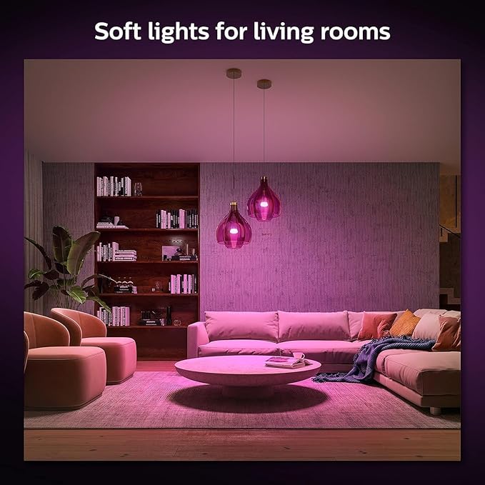 Philips Hue Smart 75W A19 LED Bulb - White and Color Ambiance Color - Changing Light - 6 Pack - 1100LM - E26 - Indoor - Control with Hue App - Works with Alexa, Google Assistant and Apple Homekit